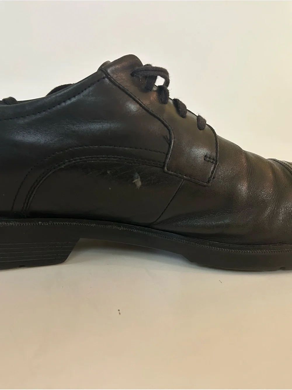 Rockport Men's Black Leather Cap-Toe Oxfords